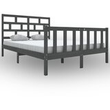 The Living Store Posteljni okvir siv iz trdne borovine 150x200 cm - Posteljni Okvir, (21526454) | Shoptok.si