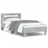 Maison Chic Posteljni okvir - Enojna postelja - Postelja za odrasle z vzglavjem in LED betonsko siv 90x200 cm-J9517, (21767006) | Shoptok.si