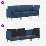  Set namještaja za dnevni boravak s jastukom 3 pcs Plava Tkanina | shoptok.hr