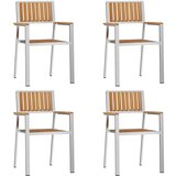 Vanjski set za objedovanje 5 pcs Smeđa Čvrsto teak drvo | shoptok.hr