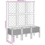  Vrtna sadilica s rešetkom svjetlosiva 120 x 40 x 142 cm PP | Eponuda.ba