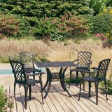 vidaXL 5-dijelni bistro set od lijevanog aluminija crni Cijene
