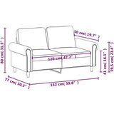 vidaXL Dvosjed od tkanine boja cappuccina 120 cm od umjetne kože | shoptok.hr