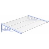 Maison Chic Nadstrešek - Senčniki za vrata siv in prozoren 122x90 cm polikarbonat, (22039458) Cene