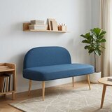  Oblikovana klupa s naslonjačem Plava 110 x 60 x 76 cm Poliester | shoptok.hr