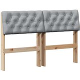 vidaXL Tapecirano vzglavje Svetlo siva 120 cm Masivno borovo les | Shoptok.si