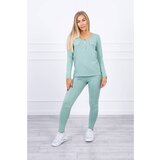 Kesi Set with a neckline with press studs dark mint Cijene