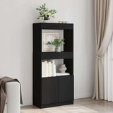 vidaXL Visoka omara črna 63x33x140 cm inženirski les | Shoptok.si