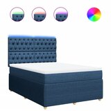 vidaXL Box spring postelja z vzmetnico modra 140x200 cm blago, (21309666) | Shoptok.si