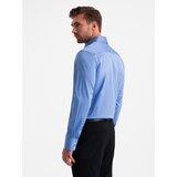 Ombre Classic men's SLIM FIT satin fabric shirt - blue | Eponuda.ba