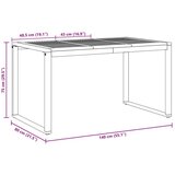 Vanjski Zunanja jedilna miza Siva 140x80x75 cm Jeklo in trdi les akacije | Shoptok.si