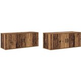  Zidni TV ormar set Zidne 2 pcs Staro drvo 100 x 34 5 x 40 cm | shoptok.hr