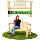 KADAX Lesena vrtna klop z naslonjalom 119 cm Vrtna klop za teraso Natural, (5000361971) Cene