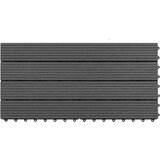vidaXL Talne plošče 6 kosov WPC 60x30 cm 1,08 m² črne | Shoptok.si