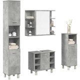  4-dijelni set kupaonskog namještaja siva boja betona drveni | shoptok.hr