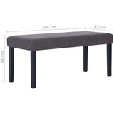  Klupa od umjetne kože 106 cm siva | shoptok.hr