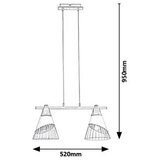 Rabalux 5666 - Luster na sajli ISAAC 2xE27/60W/230V peščana/bela | Eponuda.com