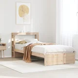 vidaXL Posteljni okvir z vzglavjem 90x190 cm trdna borovina