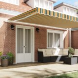vidaXL Ročna Retraktibilna Tenda Zelena in Rumena 500x300 cm, Zamenjava za Tendo za 5x3 m Ogrodje Zelena in Rumena | Shoptok.si
