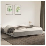  Posteljni okvir svetlo siv 200x200 cm žamet | Shoptok.si