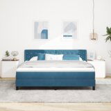  postelja s vzmetjo in vzmetnico temno modra 180x200 cm žamet, (22083389) | Shoptok.si