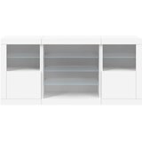  Komoda s LED svjetlima bijela 142,5 x 37 x 67 cm Slike