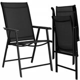  Sklopiva metalna vrtna stolica crna 56 x 64 x 94 cm | shoptok.hr
