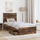  Konstrukcija postelje s predalom Dimljeni oreh 90 x 190 cm, (5000121255) | Shoptok.si