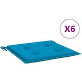 vidaXL jastuci za vrtne stolice 6 kom plavi 40 x 40 x 3 cm od tkanine | shoptok.hr