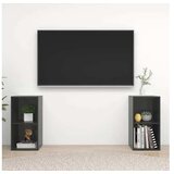  TV omarice 2 kosa visok sijaj sive 72x35x36,5 cm iverna plošča | Shoptok.si