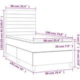 Krevet box spring s madracem LED krem 90x190 cm od tkanine | Eponuda.com