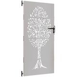  Vrtna vrata 85 x 200 cm od čelika COR-TEN s uzorkom stabla | shoptok.hr