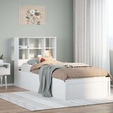 vidaXL Posteljni okvir brez vzmetnice bel 90x190 cm trdna borovina | Shoptok.si