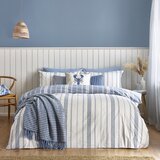 Catherine Lansfield Bijela/plava posteljina za bračni krevet/za produženi krevet 230x220 cm Harbour Stripe – | shoptok.hr