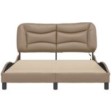  Okvir kreveta s LED svjetlom cappuccino 140x190 cm umjetna koža | shoptok.hr