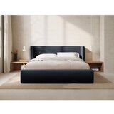 Windsor & Co Sofas Temno modra oblazinjena zakonska postelja s prostorom za shranjevanje z letvenim dnom 200x200 cm Jason – | Shoptok.si