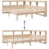  Krevet s regalom za knjige bez madraca 160x200 cm od borovine | shoptok.hr