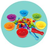  Montessori igrača ColorClash - Dinozavri (48 figuric, 6 posodic, 2 pinceti) | Shoptok.si