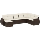  8-dijelni set vrtnih sofa s jastucima smeđi od poliratana | shoptok.hr