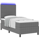  LED Box Spring Krevet Svijetlo siva i bijela. 90 x 190 cm | shoptok.hr