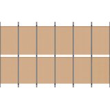  Razdjelnik prostora s 6 panela Bež 300 x 180 cm Tkanina | Eponuda.ba