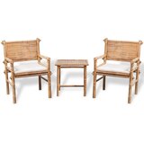 3-dijelni bistro set od bambusa s jastucima | shoptok.hr