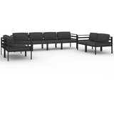 The Living Store Vrtna sedežna garnitura 8-delna z blazinami aluminij antracit - Vrtna Sedežna Garnitura, (21422003) | Shoptok.si