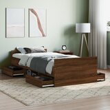 The Living Store Posteljni okvir z vzglavjem in vznožjem rjavi hrast 90x200 cm - Posteljni Okvir, (21502769) | Shoptok.si