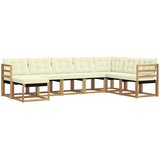  Set vanjskih sofa 8 kom. Bijela i krem Smeđa 304 x 185,5 x 73 cm | shoptok.hr
