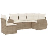  5-dijelni vrtni set sofa s jastucima bež od poliratana | shoptok.hr
