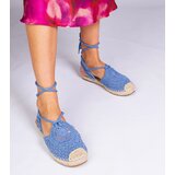 Gemre Blue flat heel espadrille sandals Relis | ePonuda.com