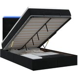  Krevet od pjene s madracem i LED-om Crna 120 x 200 cm Baršun - Crna 120 x 200 cm Prošiveno gumbima | shoptok.hr