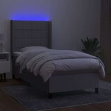  Box spring s madracem LED svjetlosivi 100x200 cm tkanina | shoptok.hr