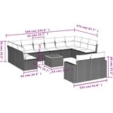  13-dijelni set vrtnih sofa od poliratana s jastucima sivi | shoptok.hr